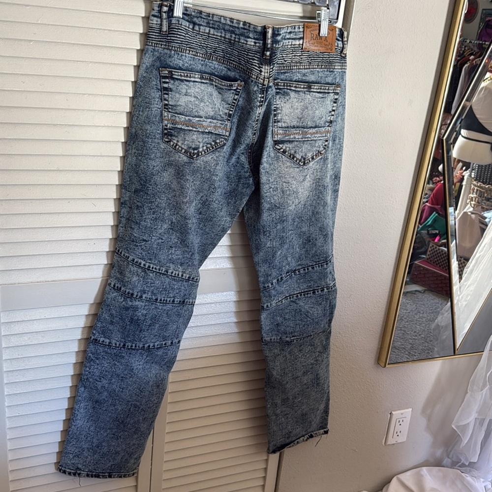 RAW Slim Fit Distressed Blue Jeans